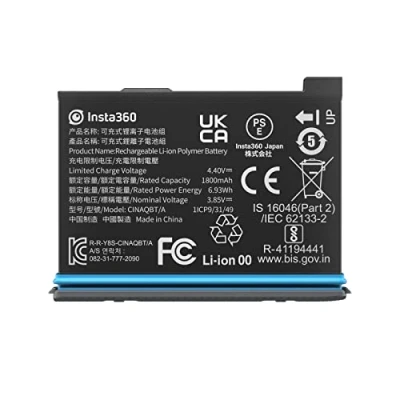 Image of INSTA360 X3 Lithium ion Rechargeable Battery, Black
