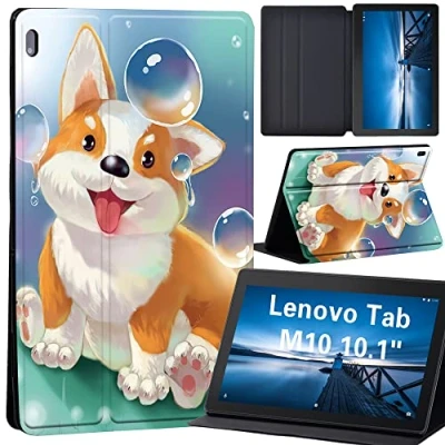 Image of animal Case for Lenovo Tab M10 TB X605F/ X605L/ X505F/ X505L Leather Tri Fold Stand Cover 10.1 Inch Tablet (corgi dog)