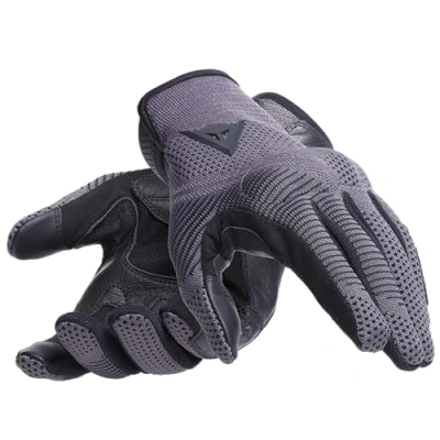 Image of Dainese Argon Gloves, Knit Fabric Motorbike Gloves with Knuckle Protectors, Tear Closure, Touch Screen Compatibility, Men&#039;s Motorcycle S, Anthracite