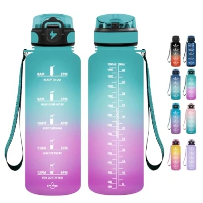 Image of Grsta Drinking Bottle Water 1.5 L Sports BPA Free, with Straw, Suitable for Carbonated Drinks, Gym, Bike, Fitness, Camping and School