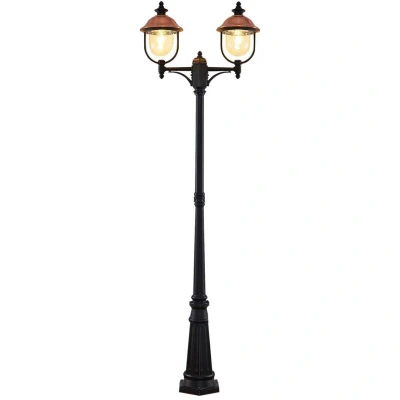 Image of Lindby outdoor light Clint, 225cm, 2 bulb, seawater resistant, E27