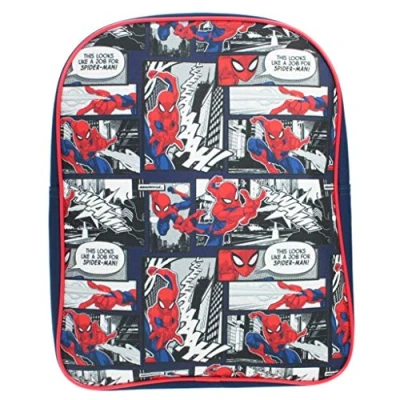 Image of Kid Spiderman Backpack for Boys School Bag Marvel Superheroes Comic Style Rucksack