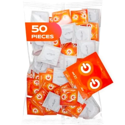 Image of ON Stimulating Condoms I 54mm Wide Pack of 50 Premium Textured with Silicone Lubricant Thin Wall Thickness 0.07mm Vegan for Men