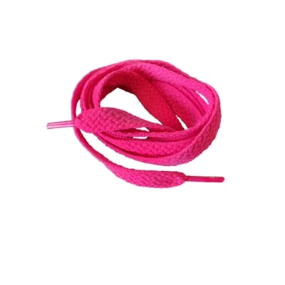 Image of Fat catz copy 1x Pair Neon Bright Pink Plain Flat 80&#039;s Style Unisex Shoe Boot Trainer Laces ShoeLaces