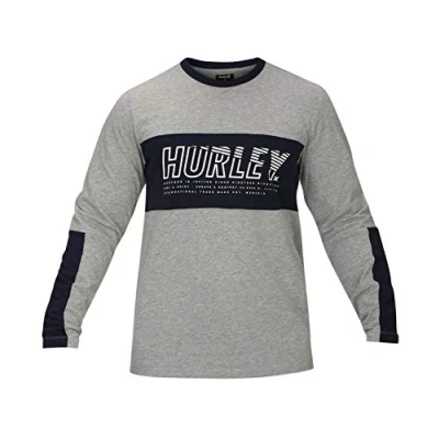 Image of Hurley M Dri Fit Harvey Onshore L/S Tee Dark Grey Heather, Small