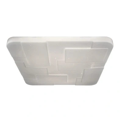 Image of Luxor Dimmable LED Patterned Glass Flush Ceiling Light White 3000 6000K Remote Control