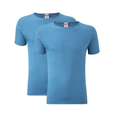 Image of Heatwave® Pack of 2 Men&#039;s Thermal T Shirt, Warm Underwear Baselayer Thermals, Large Blue