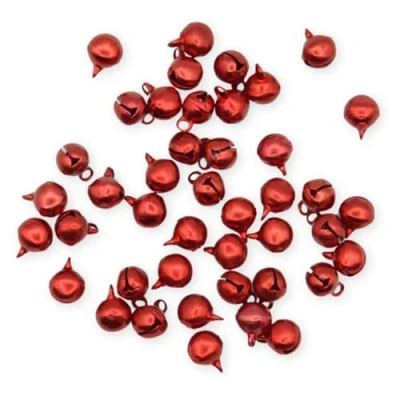Image of 25 Pack 9mm Red Jingle Bells Mini Christmas Craft