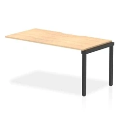 Image of Evolve Plus 1600mm Single Row Bench Desk Ext Kit Maple Top Black Frame
