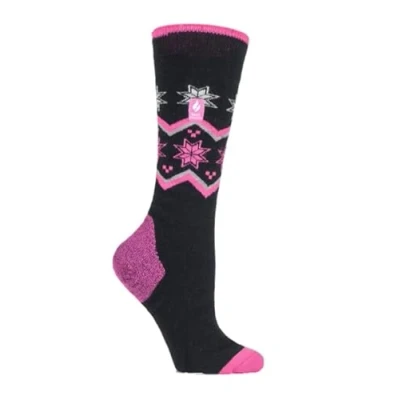 Image of HEAT HOLDERS 1 Pair Ladies ULTRA LITE Ski Socks TOG 1.0 UK Size 4 8, EUR 37 42 (Black Fairisle)