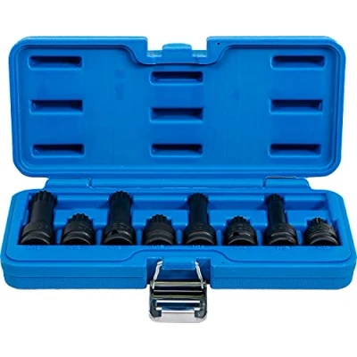 Image of BGS 5381 Impact Bit Socket Set 12.5 mm (1/2&quot;) Drive Spline (for XZN) M12 M18 8 pcs.