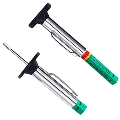 Image of GODESON Tyre Tread Depth Gauge UK, 6 Sided Smart Color Coded Measurement Tool in 25MM/32nds(Pack of 2)