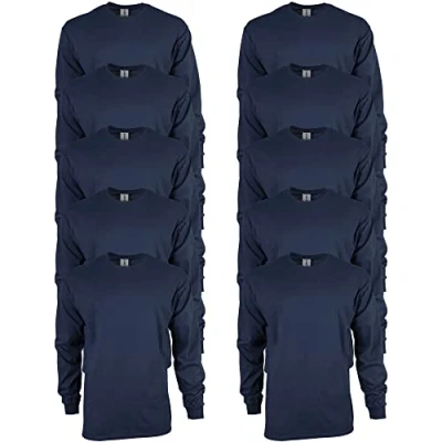 Image of GILDAN Men&#039;s, Ultra Cotton Long Sleeve T Shirt, Style G2400, Navy, S