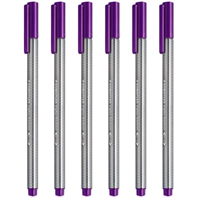 Image of STAEDTLER 334 Triplus Fineliner Superfine Point Pens 0.3mm Violet Pack of 6