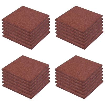 Image of vidaXL Fall Protection Tiles 24 pcs Rubber 50x50x3 cm Red