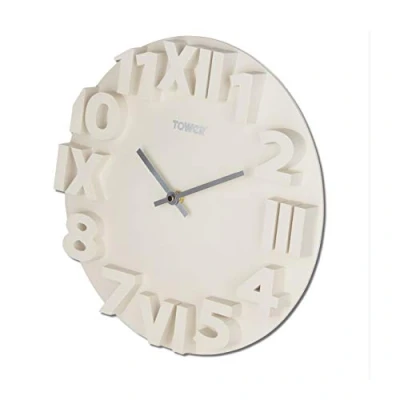 Image of Tower T878504PEB Infinity Stone Wall Clock, Stainless Steel Dial Hands, 35cm, Pebble