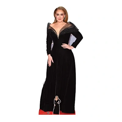 Image of CS971 Adele Black Dress Lifesize Cardboard Cutout with Mini