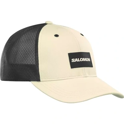 Image of Salomon Trucker Unisex Curved Cap, Bold Style, Vesatile Wear, and Breathable Comfort, Tan, L/XL