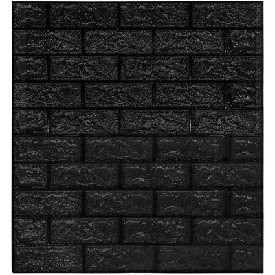 Image of vidaXL 3D Wallpaper Bricks Self adhesive 20 pcs Black