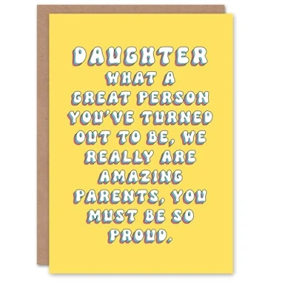 Image of Artery8 Birthday Card Turned Out Great We Are Amazing Parents Fun Funny Humour Joke For Daughter Greeting