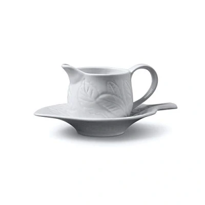 Image of W.M.Bartleet &amp; Sons Mint Sauce Boat with Saucer White 177ml
