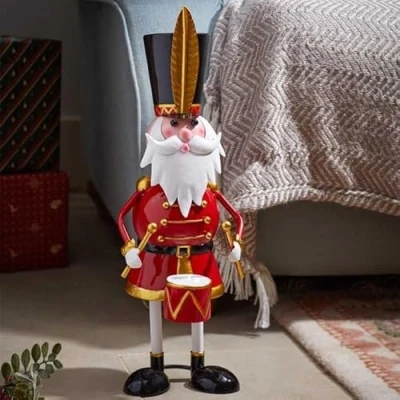 Image of Marco Paul Christmas Captain Santa Festive Figure Ornament Hand Painted Decorations Indoor Outdoor Metal Statue Decoration Home Garden Claus Decor