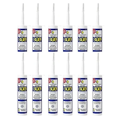 Image of CT1 Building Sealant &amp; Adhesive Snag Tube 290ml for Virtually Any Material (White 12 Pack)