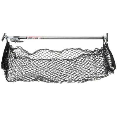 Image of KEEPER Ratcheting Cargo Bar Rubber, Black/Silver, Adjustable from 40&quot; 70&quot; Comes with 60 x 24 Storage Net (5060), For Truck