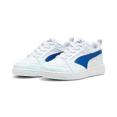 Image of Puma Unisex Kids Rebound V6 Lo Ac Ps Sneakers, White Cobalt Glaze Dewdrop, 11 UK