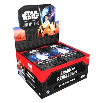 Image of Star Wars: Unlimited TCG Spark of Rebellion Booster DISPLAY (Set 24 Packs) Trading Card Game for Kids &amp; Adults, Ages 12+, 2+ Players, 20 Min Playtime, Made by Fantasy Flight Games