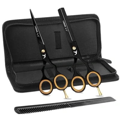 Image of Candure Hairdresser Scissors For Thinning Hair Professional Hairdressing Stainless Steel Men, Women Kids and Barbers (6.5&quot;)