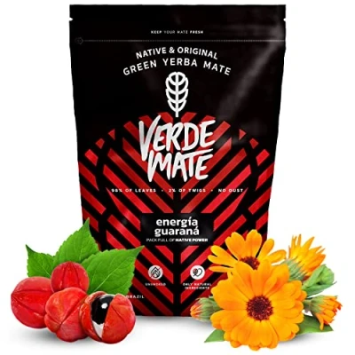 Image of Verde Mate Green Energia Guarana 500g, Yerba Tea from Brazil, Fruity Mate, Vegan, Gluten Free
