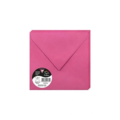 Image of Clairefontaine Ref 5573C Pollen Envelopes (Pack of 20) 165 x 165mm Sized, 120gsm Paper, Gummed Seal, Inkjet &amp; Laser Printer Compatible, Acid Free Intensive Pink
