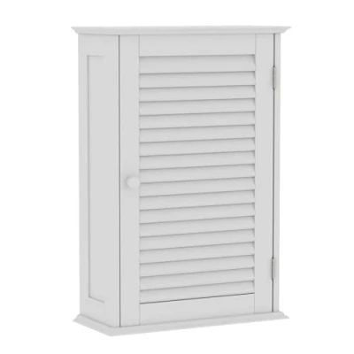 Image of Bath Vida Bathroom Cabinet Single Door Shutter Wall Mounted Storage, White