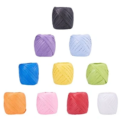 Image of NBEADS 10 Rolls of Paper Cords Craft Ribbon Twine Ropes Strings for Diy Jewelry Making, Mixed Color, 5 7mm, 20M/Roll