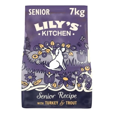 Image of Lily’s Kitchen Made with natural Ingredients Senior Dry Dog Food Turkey &amp; Trout Complete Nutrition 7kg Bag