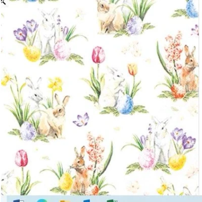 Image of 20 Napkins Easter Bunny in the Meadow 33 x cm