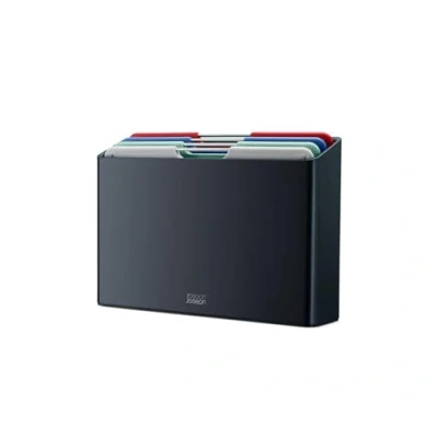 Image of Joseph Folio Colour coded Chopping Board Set of 4, Slimline storage case, Regular Graphite/Coast