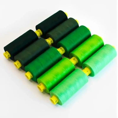 Image of Gutermann 120 All Purpose Assorted Greens Set Premium Quality Polyester Thread for Sewing and Crafting Machine/Hand