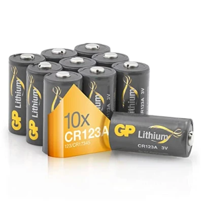 Image of GP CR123A Lithium Battery / CR17335 3V e.g. for Digital Cameras, Camcorders, Smoke Detectors, Flashlights, Laser Pointers, etc. Pack of 10