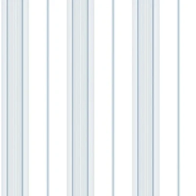 Image of Galerie G67574 Smart Stripes 2, Varied Width Design Wallpaper, Blue/White, 10m x 53cm