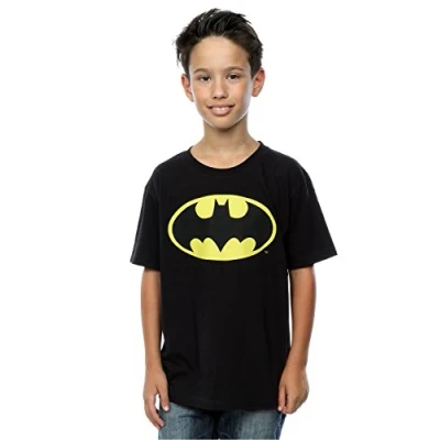 Image of DC Comics Boys Batman Logo T Shirt Black 5 6 Years(6 years)