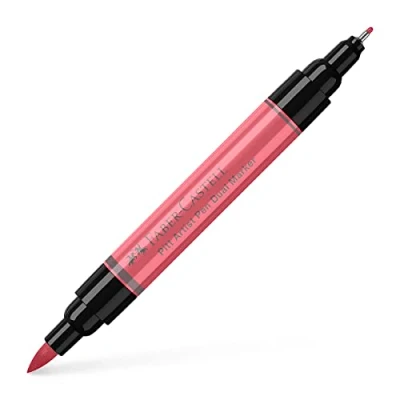 Image of Faber Castell Art &amp; Graphic Pitt Artist Pen Dual Marker India Ink, Coral, Single Pen, For Art, Craft, Drawing, Sketching, Home, School, University, Colouring