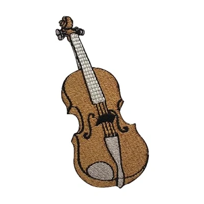 Image of Violin Patch, Music Patch Embroidered Iron on Sew Badge for Clothes etc. 10x4 cm