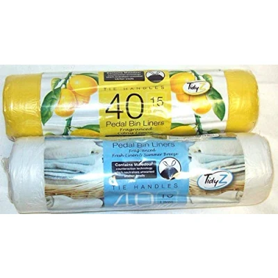 Image of 3 x Scented Pedal Bin Liners with Tie Handles XL 15 litres per Bag,Pack of 2