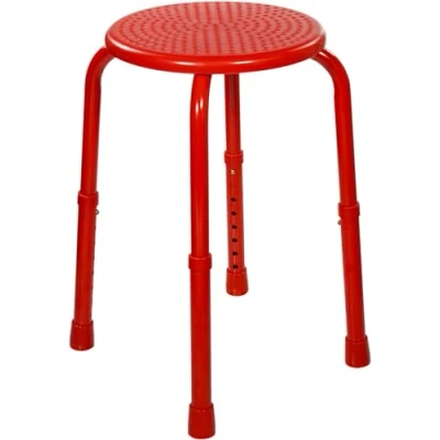Image of Aidapt Red Multi Purpose Adjustable Stool Showering,Bath,Waterproof,Bar Stool,Non Slip Feet,Sturdy,Camping,Kitchen,Children Chair,Elderly,Disabled,Aluminium Lightweight,No Tools Required