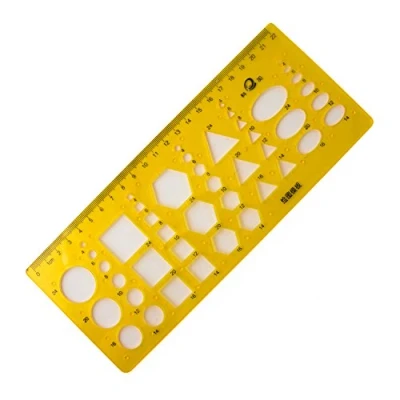 Image of HAND KJ 001 Plastic Educational Multiple Shapes Drawing Metric Template Stencil 22cm