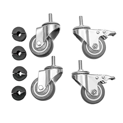 Image of Vogue Castors For Stainless Steel Tables (Pack of 4), Grey, Tables, Raise Table Height 65 mm, Includes 2x Braked &amp; Unbraked Castors, HC847