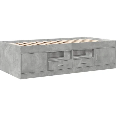 Image of vidaXL Daybed with Drawers without Mattress Concrete Grey 90x190 cm Single