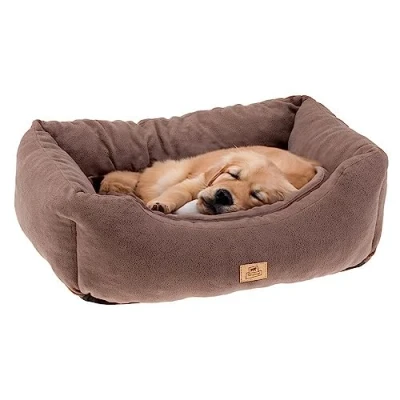 Image of Large Dog Bed COCCOLO MICROFLEECE 80 Soft, Washable Small and Cat Bed, Taupe